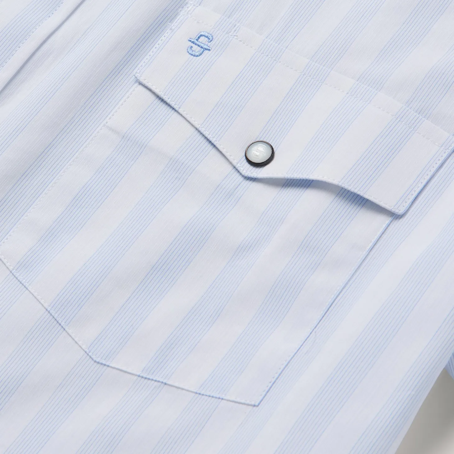 Stripe Oxford Short Sleeve Western Shirt