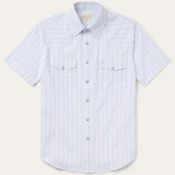 Stripe Oxford Short Sleeve Western Shirt