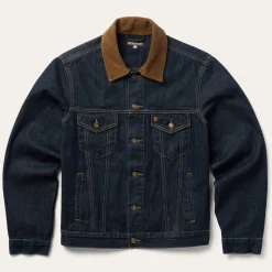 Suede Collar Raw Denim Jacket