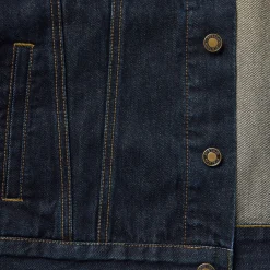 Suede Collar Raw Denim Jacket