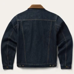 Suede Collar Raw Denim Jacket