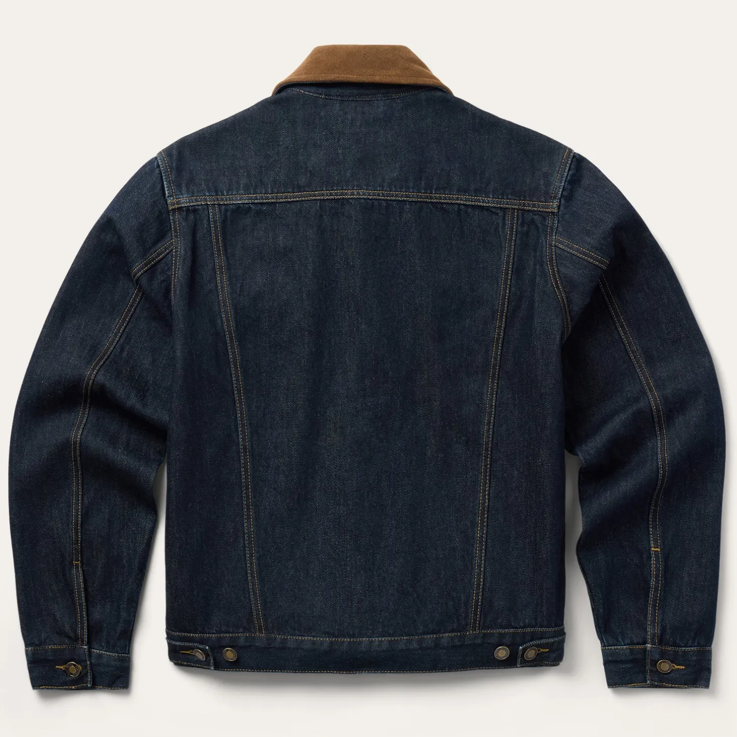 Suede Collar Raw Denim Jacket