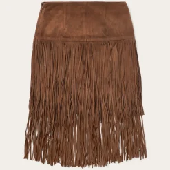Suede Fringed Skirt