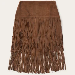 Suede Fringed Skirt