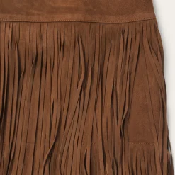 Suede Fringed Skirt