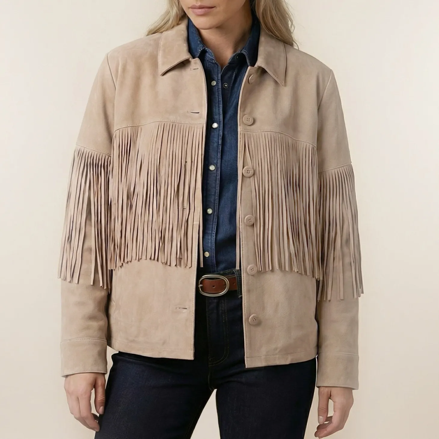 Suede Fringe Jacket