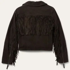 Suede Fringe Motorcycle Jacket