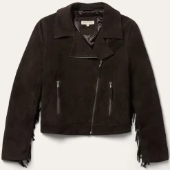Suede Fringe Motorcycle Jacket