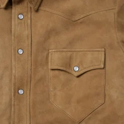 Suede Leather Shirt Jacket