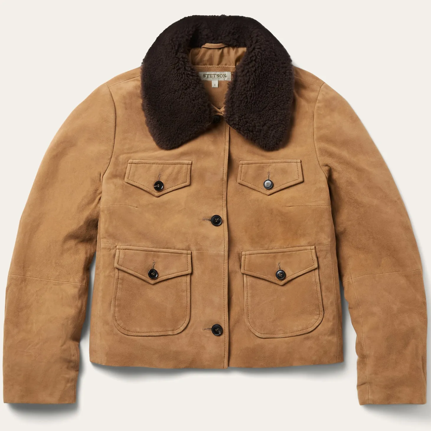 Suede Shearling Cropped Jacket