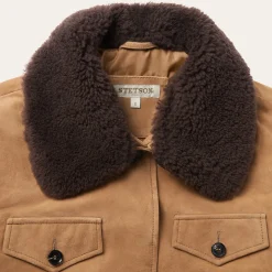 Suede Shearling Cropped Jacket
