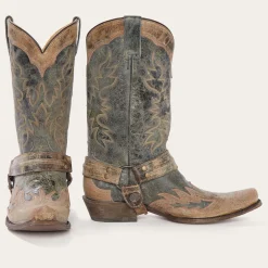 Sundance Kid Washed Crater Black Cowboy Boot