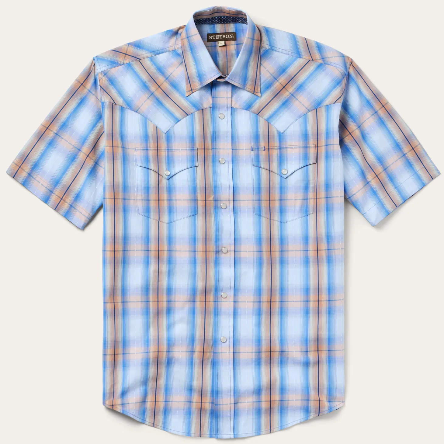 Sunrise Plaid Short-Sleeve Western Shirt