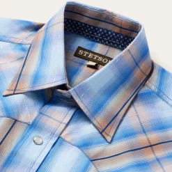 Sunrise Plaid Short-Sleeve Western Shirt