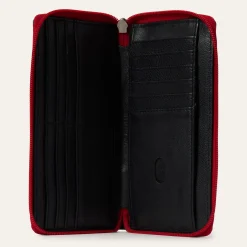 Tooled Croco Embossed Zip Wallet