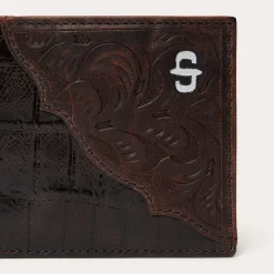 Tooled Embossed Croco Bi-Fold Wallet