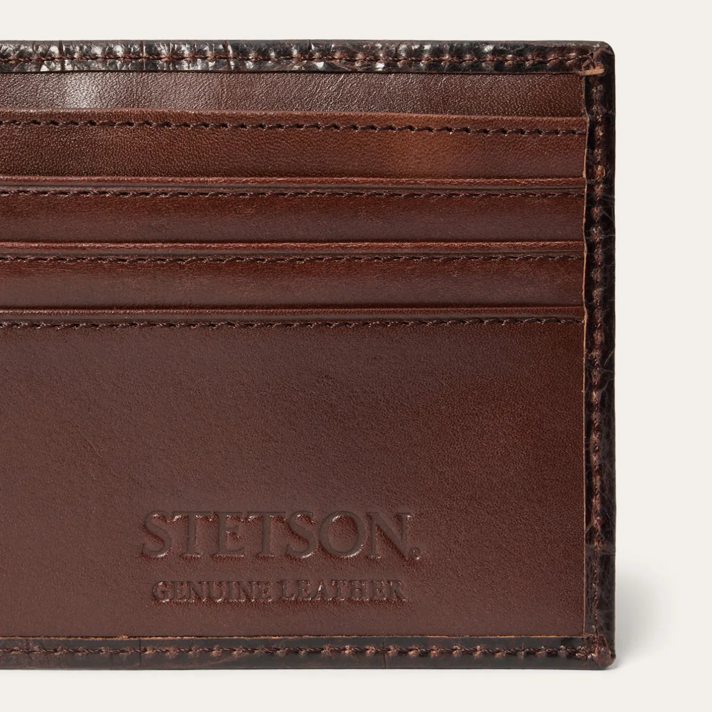 Tooled Embossed Croco Bi-Fold Wallet