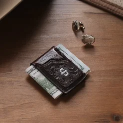 Tooled Embossed Croco Money Clip