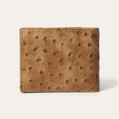 Tooled Embossed Ostrich Bi-Fold Wallet