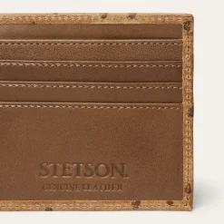 Tooled Embossed Ostrich Bi-Fold Wallet