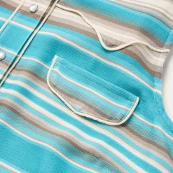 Turquoise Serape Print Sleeveless Shirt