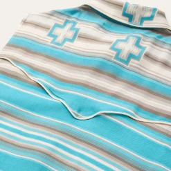 Turquoise Serape Print Sleeveless Shirt