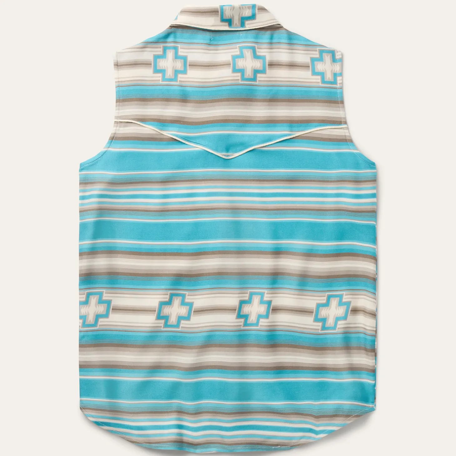 Turquoise Serape Print Sleeveless Shirt