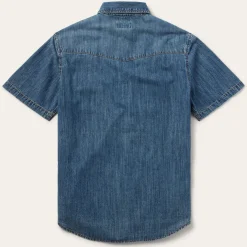 Turquoise Snap Short Sleeve Denim Shirt