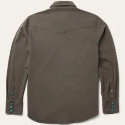 Turquoise Snap Twill Western Shirt
