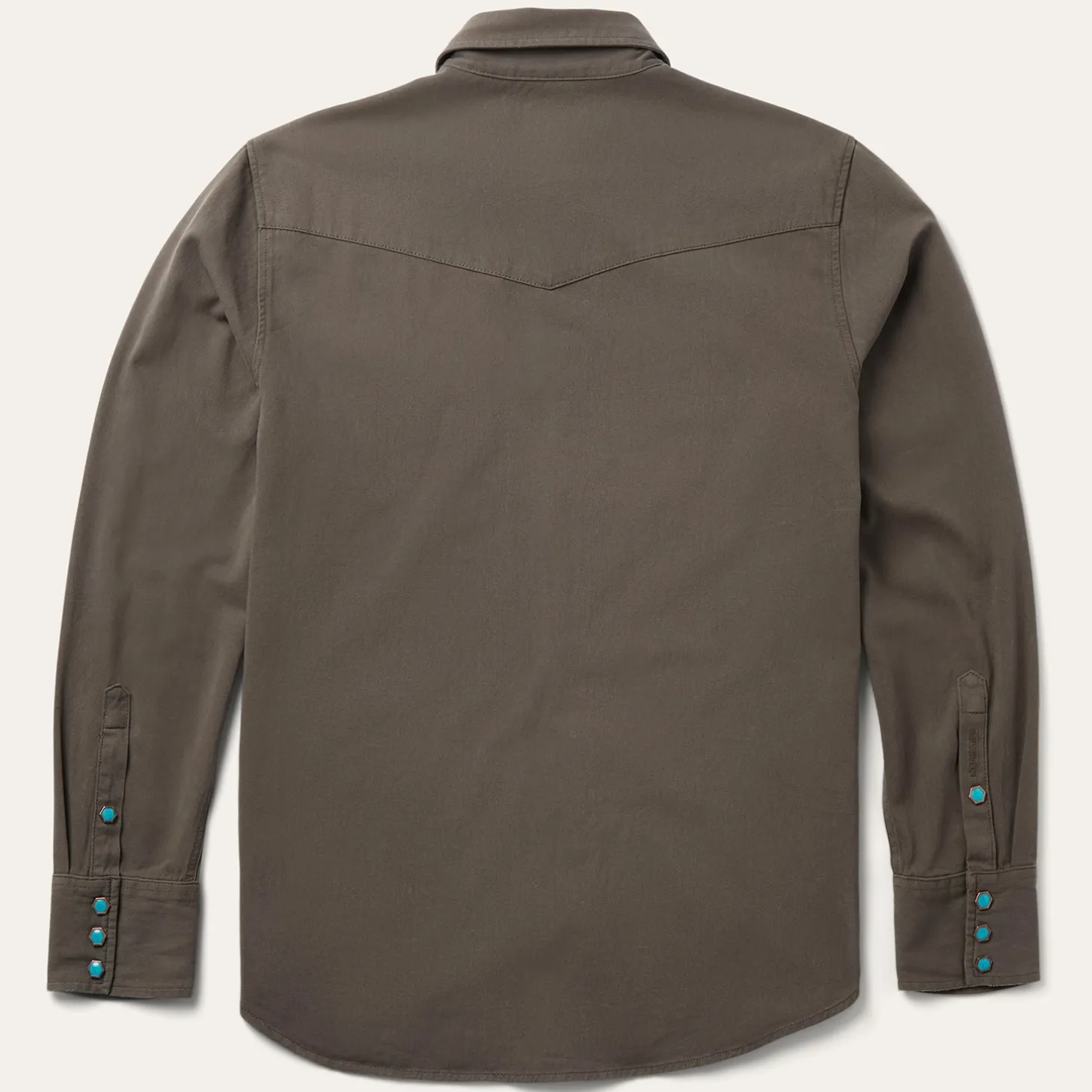 Turquoise Snap Twill Western Shirt