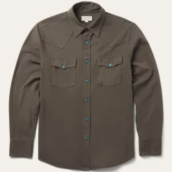 Turquoise Snap Twill Western Shirt