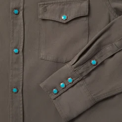 Turquoise Snap Twill Western Shirt