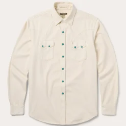 Turquoise Snap Western Denim Shirt