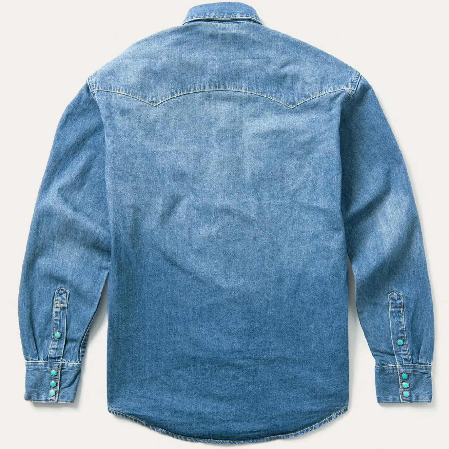 Turquoise Snap Western Denim Shirt