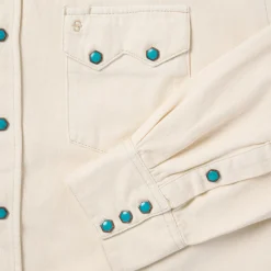 Turquoise Snap Western Denim Shirt
