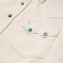 Turquoise Snap Western Denim Shirt