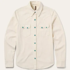 Turquoise Snap Western Denim Shirt