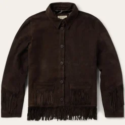 Two Pocket Fringe Suede Jacket