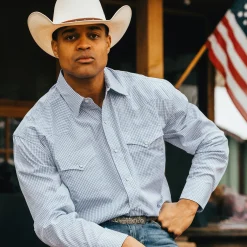 Two Stripe Check Western Shirt