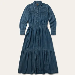 Western Denim Maxi Dress