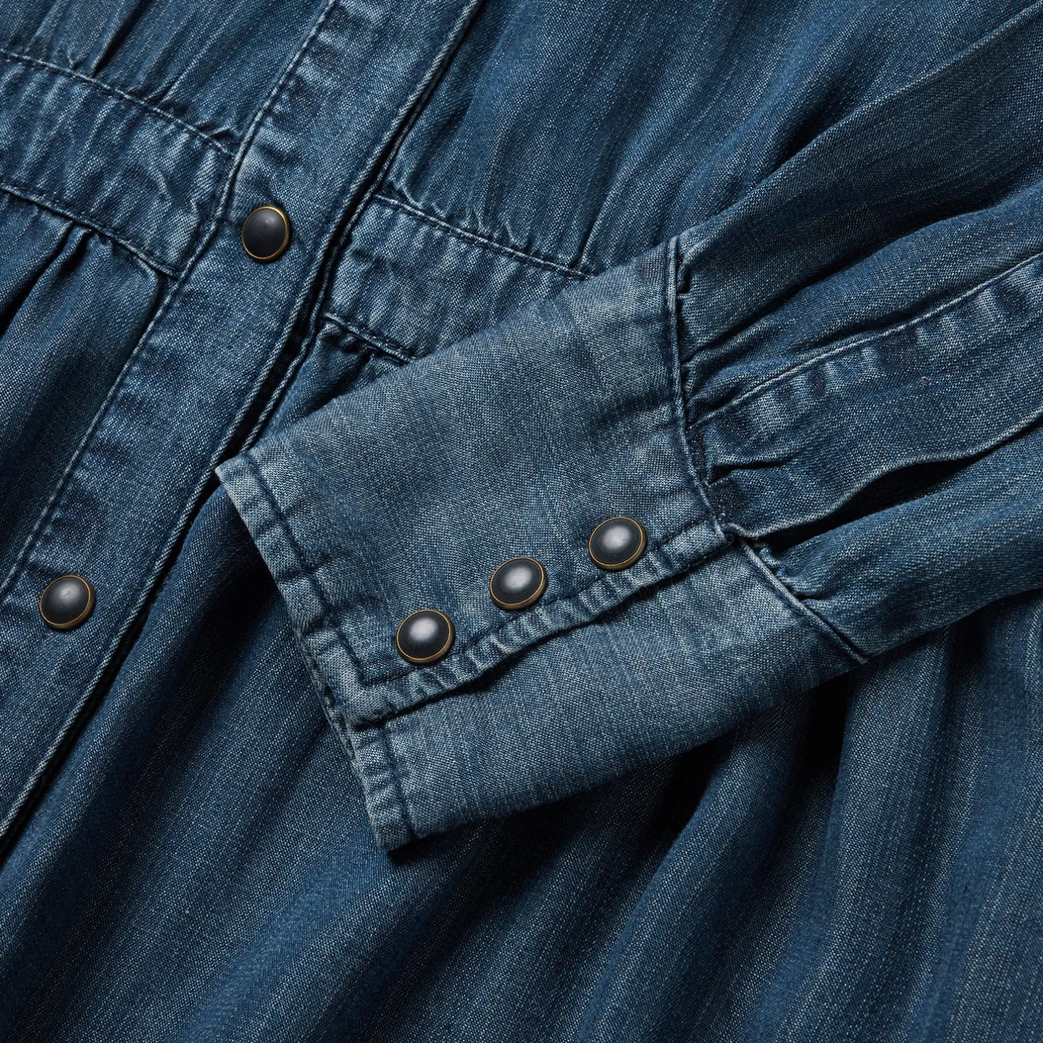 Western Denim Maxi Dress
