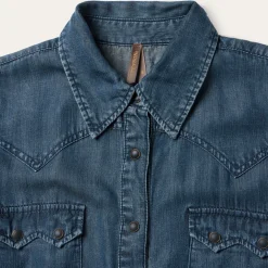Western Denim Maxi Dress