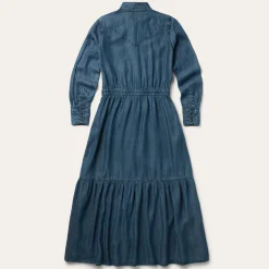 Western Denim Maxi Dress