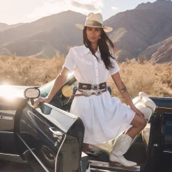 White Linen Shirt Dress