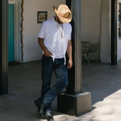 White Oxford Short Sleeve Western Shirt
