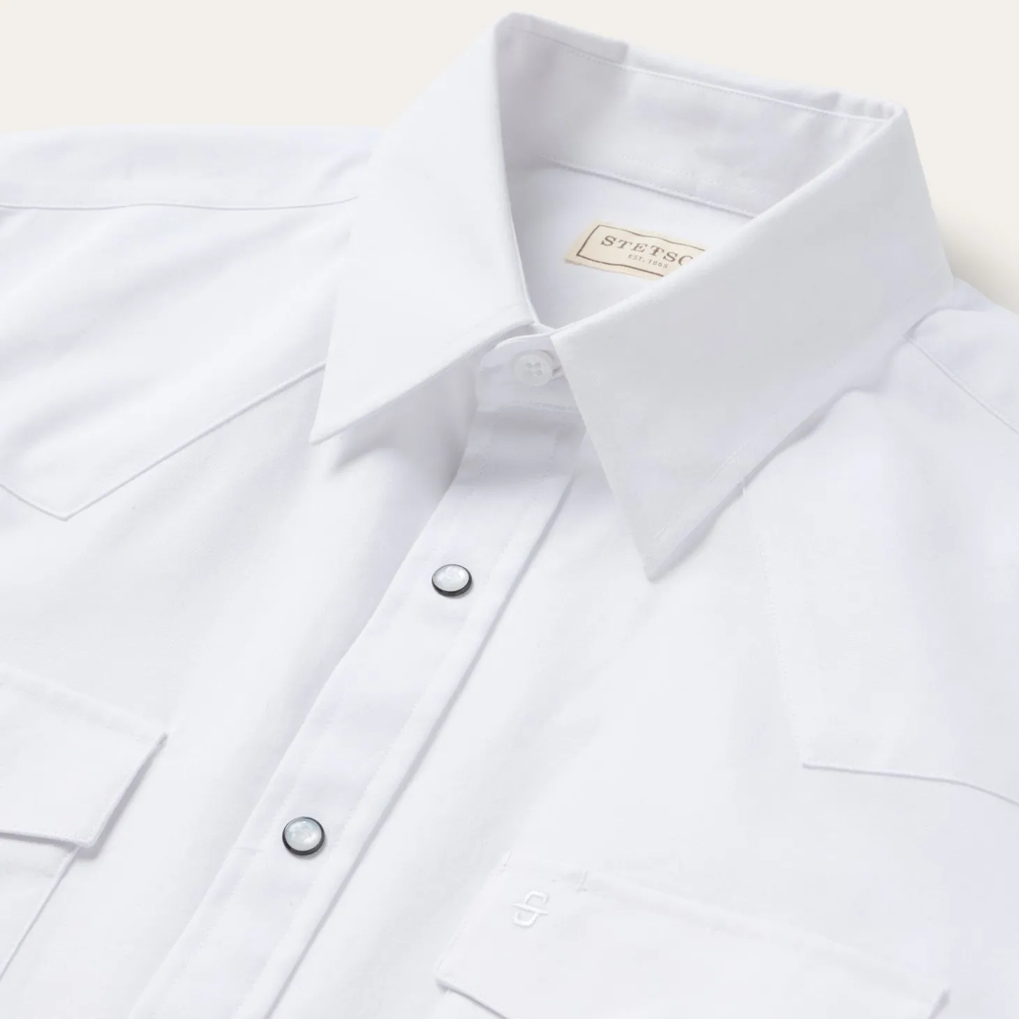 White Oxford Short Sleeve Western Shirt