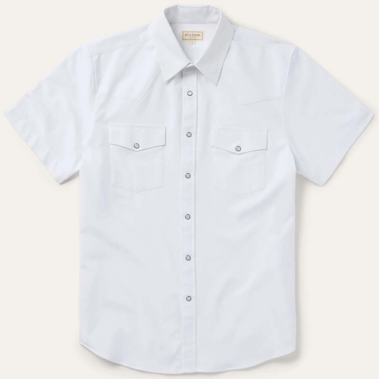 White Oxford Short Sleeve Western Shirt