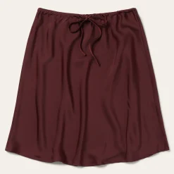 Wine Satin Skirt