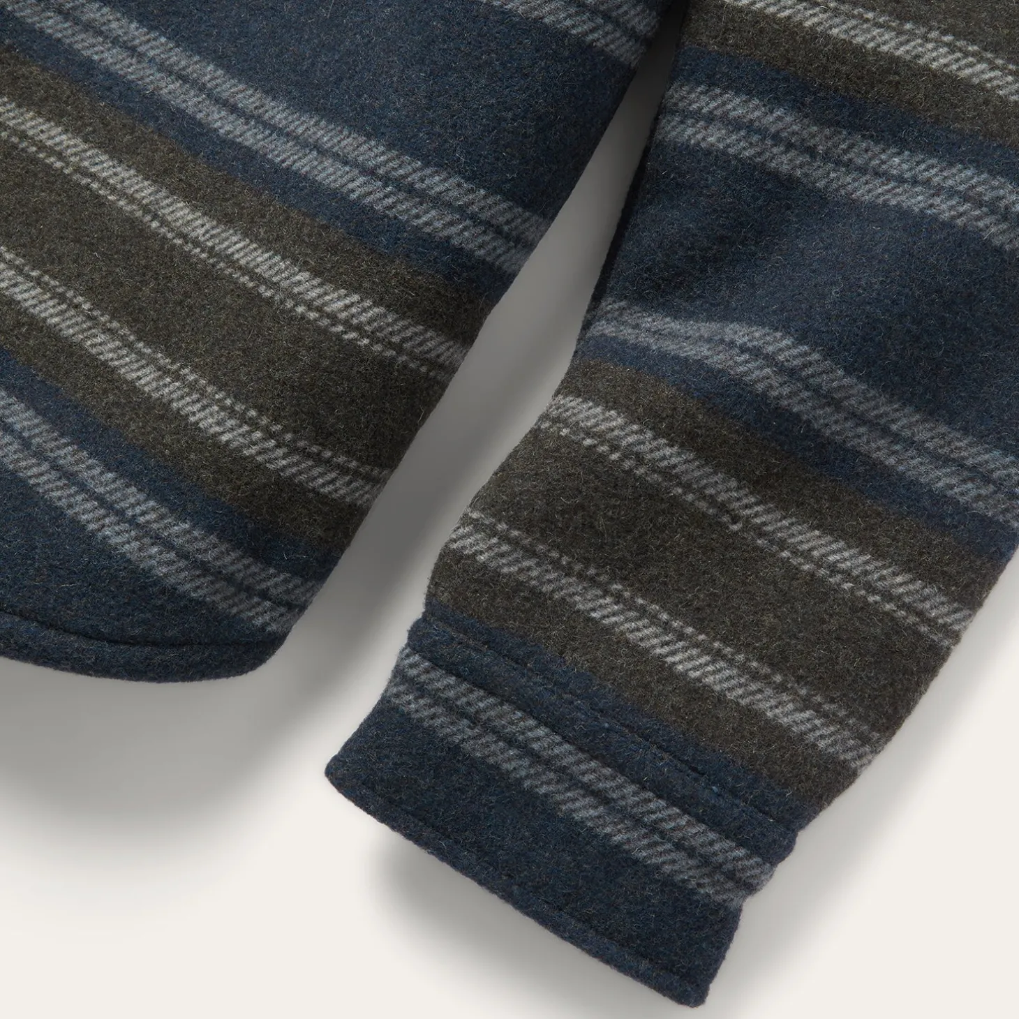 Wool Blend Stripe Shirt Jacket