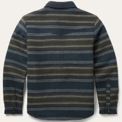 Wool Blend Stripe Shirt Jacket